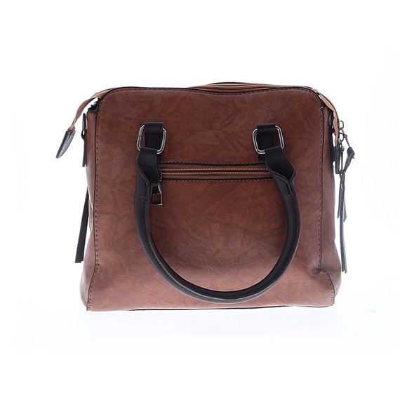 Classic Buttery Brown Tote Bag with Dark Brown Handles - Picture 3 of 3
